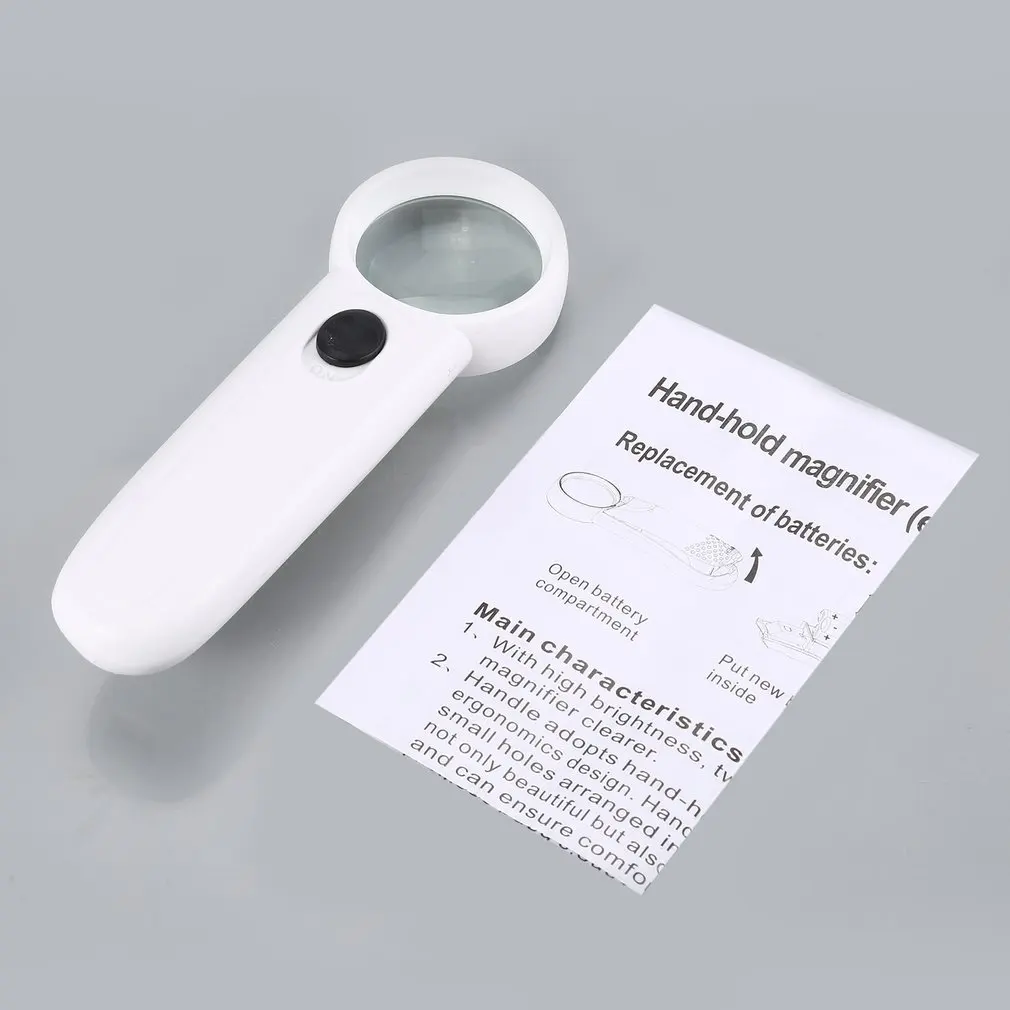 

15X Magnifying Glass Handheld Glass Loupe Glass Magnifier Portable Pocket Tool Professional With two LED Light