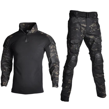 

Outdoor Airsoft Paintball Clothing Military Shooting Uniform Tactical Combat Camo Shirts Cargo Pants Elbow Knee Pads Suits X359D