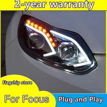 

Car Styling Headlights for Ford Focus 2012-2014 LED Headlight for Focus Head Lamp LED Daytime Running Light LED DRL Bi-Xenon HID