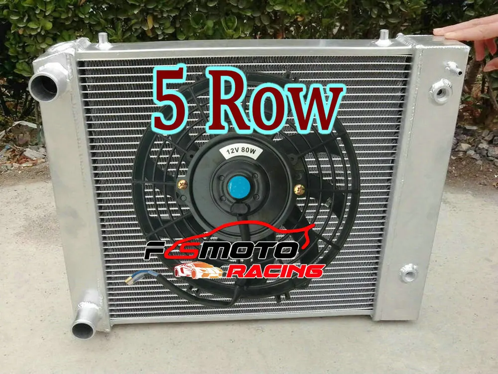 5 Row Aluminum Radiator + Fan For Land Rover Defender & Discovery ...