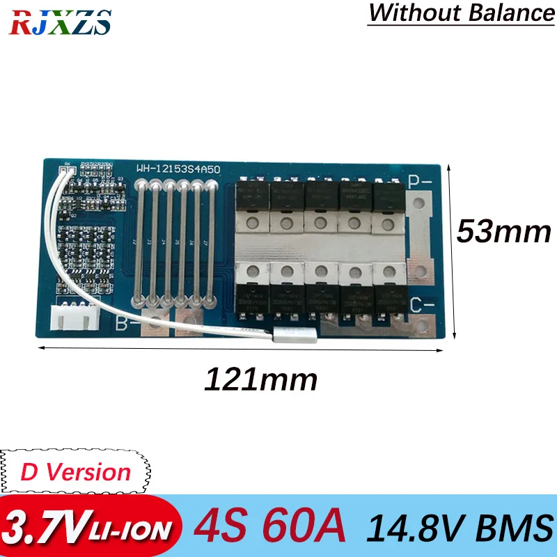 Плата защиты литий-ионной батареи 4S 60 А 14 8 в BMS PCM bms pcm для литиевой LicoO2 Limn2O4 18650 |