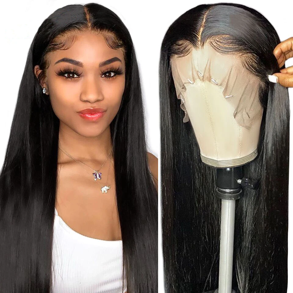straight human hair wig