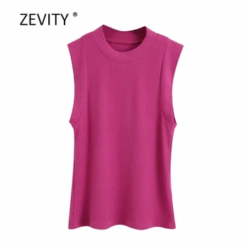 

2020 New Women fashion o neck solid color sleeveless casual vest T-shirt female basic knitting leisure T shirts chic tops T674