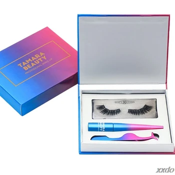 

Reusable 3D Magnetic False Eyelashes with Tweezers Magnet Liquid Eyeliner Set T4MB