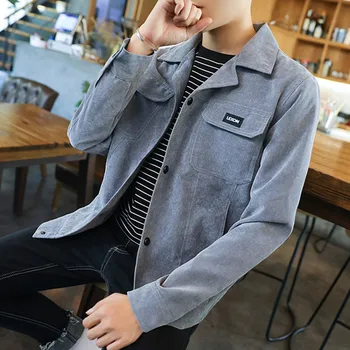 

Fall and Winter 2019 Jacket Men's Korean Edition Slim and Handsome Clothes Youth Loose Retro-style Jacket Men's Autumn Clothes