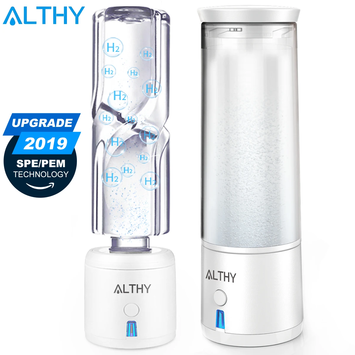 Billig ALTHY SPE PEM Wasserstoff Reiche Wasser Generator Flasche lonizer H2 Maker Elektrolyse Tasse Anti Aging Tragbare USB Aufladbare