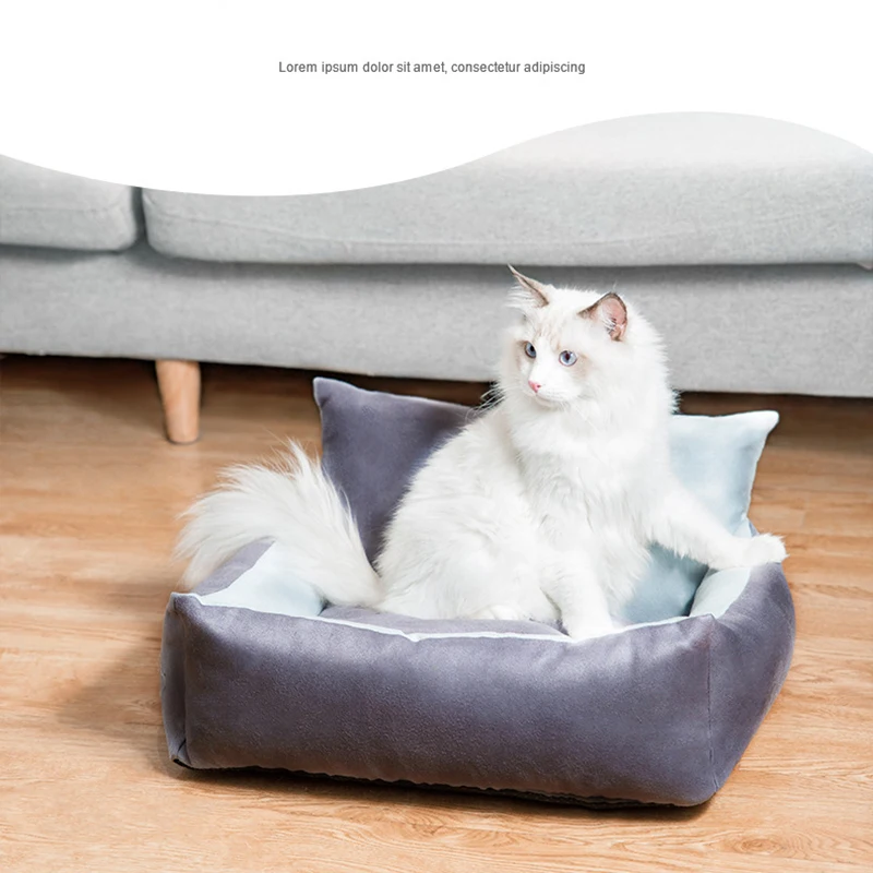 Rectangle Cat Bed House Soft Washable Pet Dog Bed for Dogs Basket Pet Products Cushion Cat Pet Bed Mat Cat House Pets Supplies