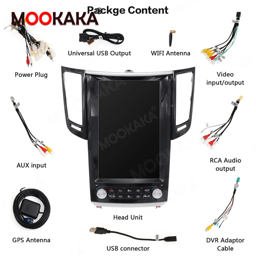 For Infiniti FX25 FX35 FX37 QX70 Android 9.0 Multimedia Player Tesla style Vertical Screen Car GPS Navigation Radio Auto stereo