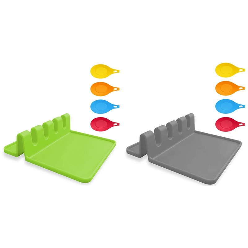 Utensil Rest with Drip Pad for Multiple Utensils Spoon Rest Flexible