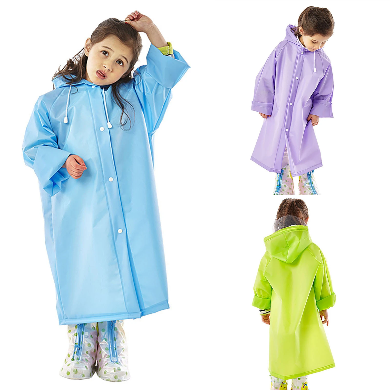 Abrigo largo con a prueba de viento impermeable para niños niñas, Chaqueta larga con y capucha impermeable para verano|Impermeables| - AliExpress