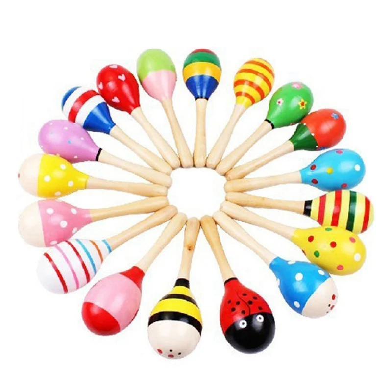 1/2/3 шт. красочные детские музыкальные игрушки игрушечные инструменты дребезжащие детские деревянные колокольчик Детский подарок игрушка деревянный Погремушки развивающая игрушка