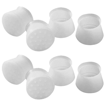 

1 Set of 50 Sheets of White Silicone Table and Chair Foot Cover Non-Slip Table Foot Mat Table Leg Protection Cover