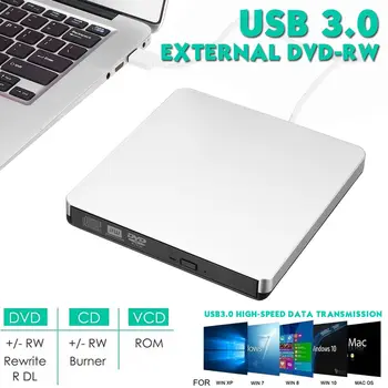 

2MB External USB3.0 DVD/CD RW CD Writer Slim Carbon Grain Drive Burner Reader Player For PC Laptop Optical Drive