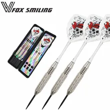 Fox Smiling 3 шт. 24 г 158 мм профессиональные стальные наконечники дротики с алюминиевые дротики валы с белым рисунком черепа