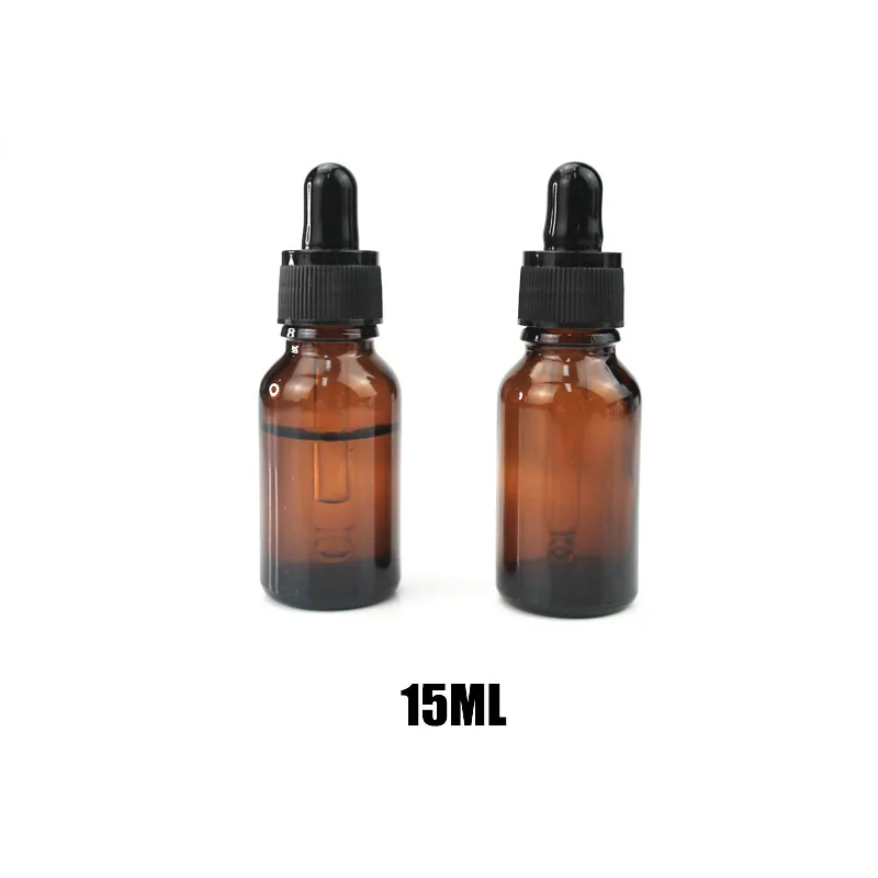 

8pcs 15ml Dropper Bottle Empty Refillable Amber Glass Pipette Bottles for Essential Oil Massage Pipette