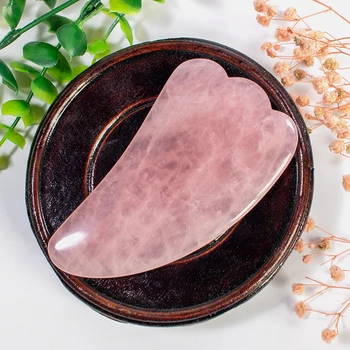 

1PC Natural Pink Jade Stone Rose Quartz Gua Sha Board Body Facial Eye Scraping Plate Acupuncture Massage Tool