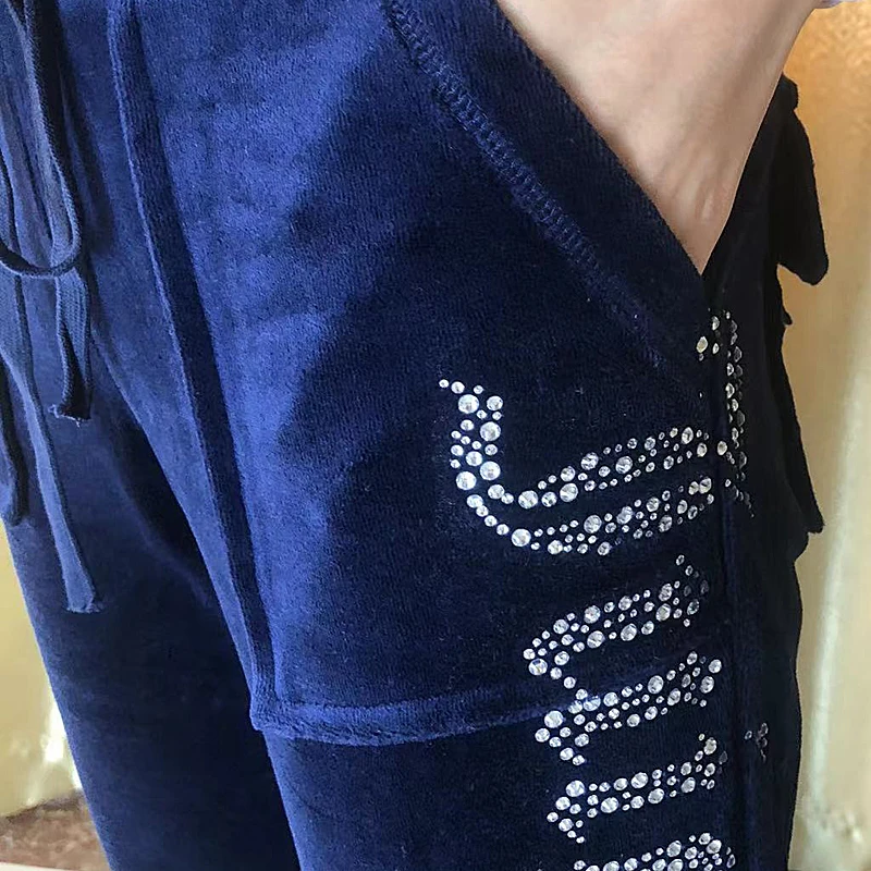 YICIYA Juicy Apple Velour Tracksuit woman Winter Velvet tracksuit Two Piece Set with Diamante Rhinestone Jogging Suits for Women