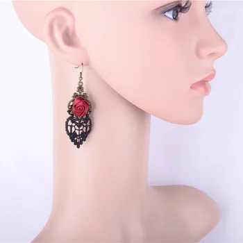 

JoJo's Bizarre Adventure Goth Style Rose Earrings Cosplay Props Earrings Studs New Props Gift Drop Ship