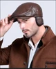 Men's First Layer Cowhide Leather Hat Winter Berets Male Warm Ear Protection Cap 100% Genuine Leather Dad Hat Wholesale Leisure 4