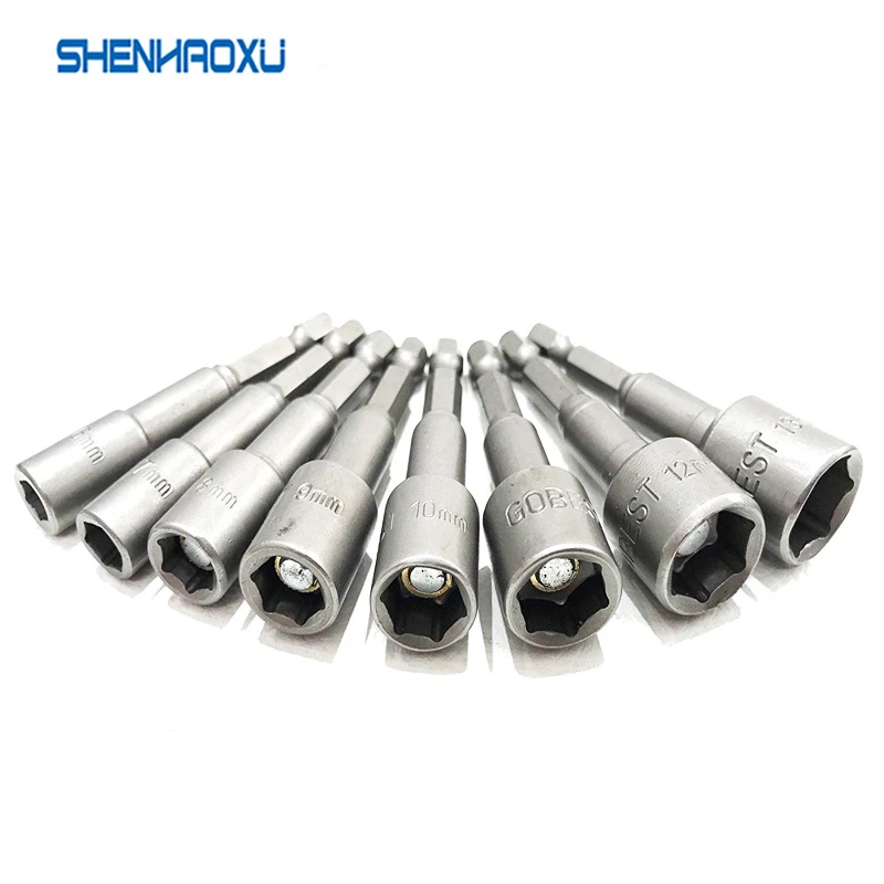 1 2 square converter adapter reduced shank drills hss drill bits metric 22mm woodworking drill tools for wood plastic drilling 6mm -19mm Power Nut Driver Set Metric SAE Standard Socket Wrench 65mm 1/4