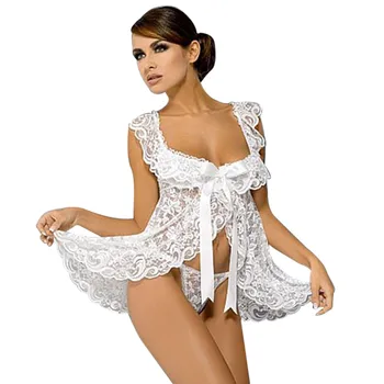 

tangas women sexy Lingerie Women Sexy Underwear Babydoll Sleepwear Lace Dress G-string Set nachtkleding nachtwäsche