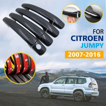 

Black Colour Carbon Fiber Door Handle Cover Trim Set for Citroen Jumpy Dispatch 2007~2016 Car Accessories Stickers Cap Styling