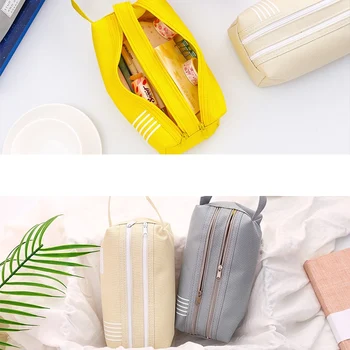 

Coloffice Canvas Double Layer Large Capacity Pencil Case Junior High School Multifunctional Pencil Bag Fresh Storage Pen Bag 1PC