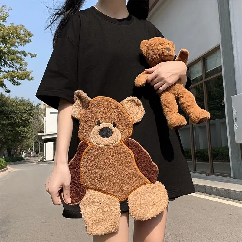 Парные вышитые 3D топы с медведем женские корейские свободные футболки мужские