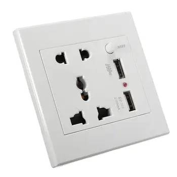 

2.1A Dual USB Wall Charger Socket Adapter Universial Power Outlet Panel wite Switch