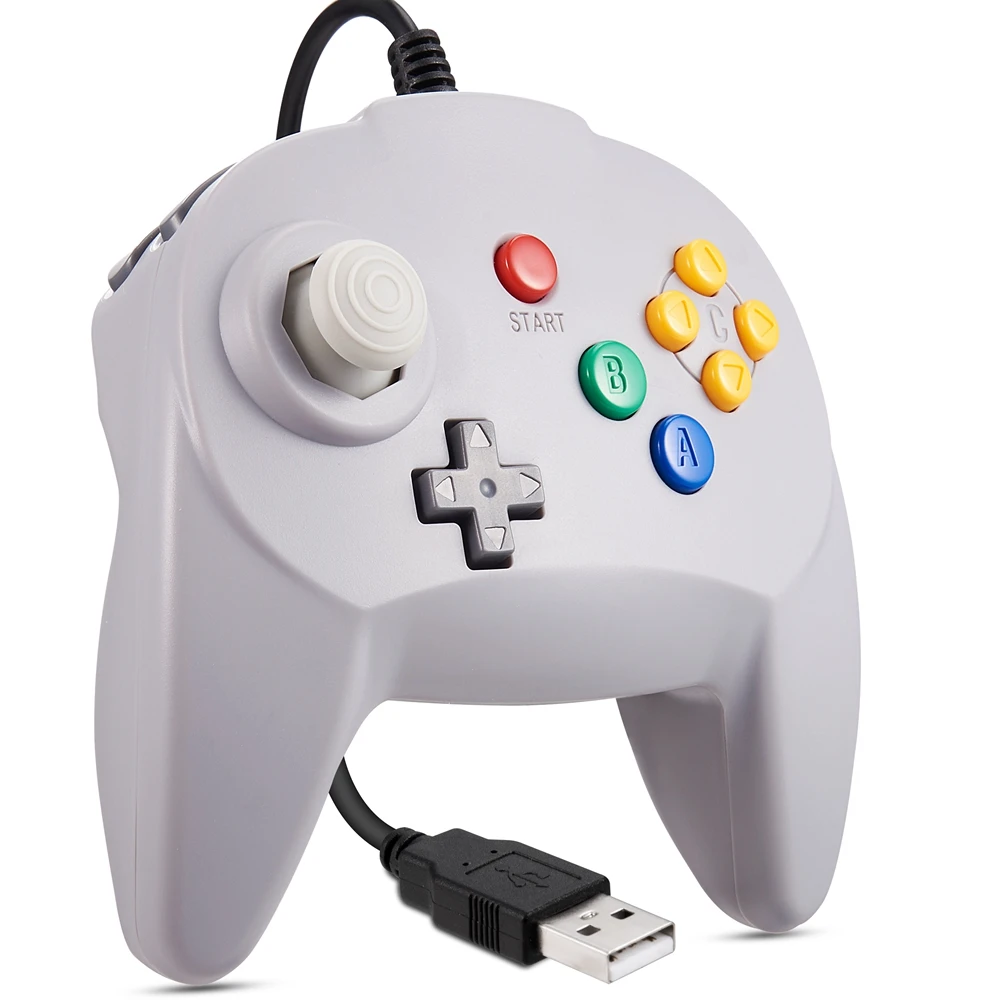 Manette Qumox Manette de Jeu 64 N64 USB Classique Gamepad Joystick