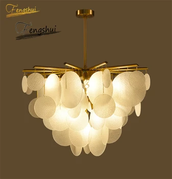

Modern LED Glass Chandelier Lighting Nordic Minimalist Light Luxury Chandelier White Art Lamp Hotel Restaurant Home Hanging Lamp