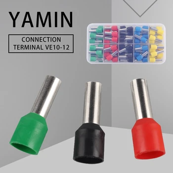 

100pcs Terminal Needle Connection Tube Pre Insulation End Fast Connect Insert Connector Wiring 5 Colors VE10-12