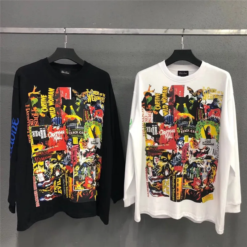 

Long sleeve We11 Done T Shirt Men Women Digital direct injection oversized onesize WeLL Done WELLDONE T-shirts Top Tees
