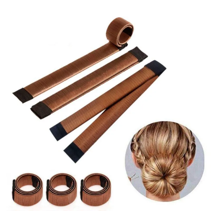 5Colors Women's Hair Bun Maker French Twist Hair Fold Wrap Snap Fashion Hair Band Accessory DIY Hair Styling