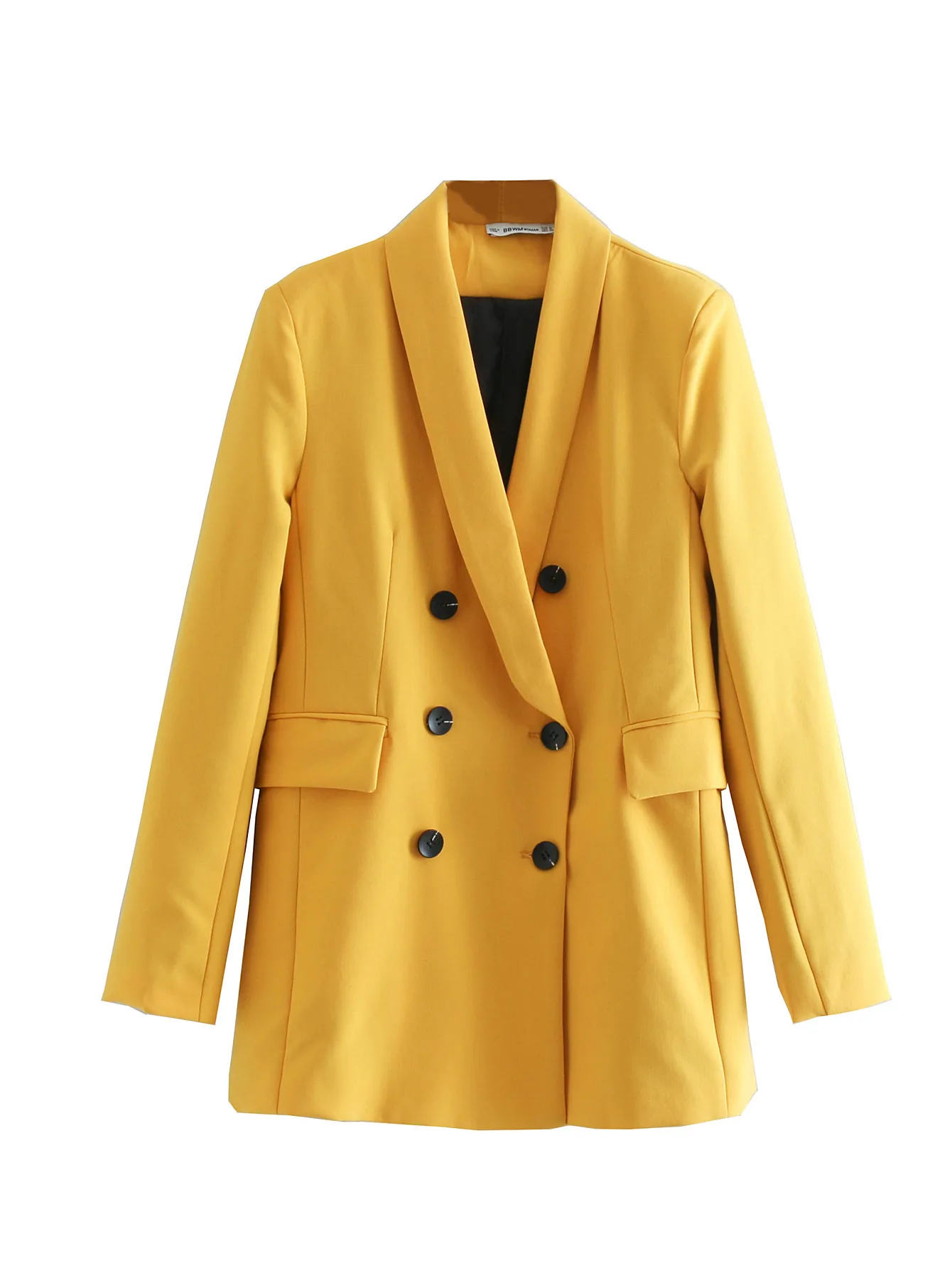 

A1 #2019 Autumn New Style Western Style Solid Color Simple Generous Double Breasted Suit Jacket