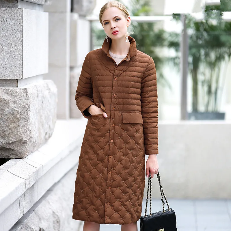 

Women's Down Jacket Autumn Winter White Duck Down Coat Warm Puffer Jacket Long Parka 2020 Chaqueta Mujer 94132 YY1218