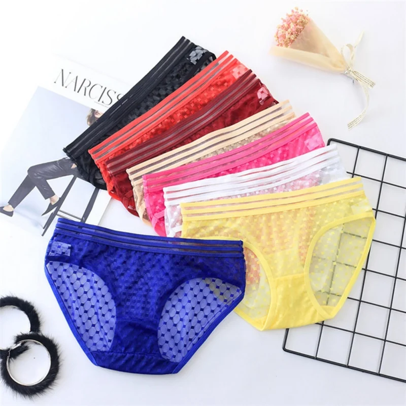 Women's Underpants Lace Sexy Intimate Slim Transparent Panties Black Perspective Thong Temptation MM