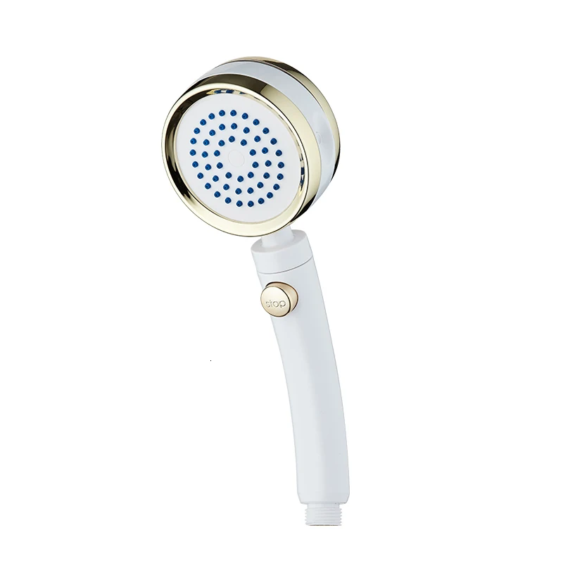 ZhangJi 4 функции душевая головка вращающийся переключатель режимов с кнопкой остановки с функцией экономии воды под высоким давлением душевая ручка Силиконовое отверстие - Цвет: shower head