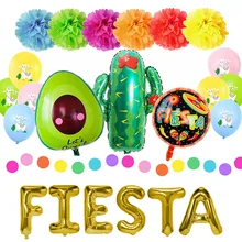 Decoraciones para Fiesta, suministros para Fiesta Mexicana, colorida Llama, Alpaca, Cactus, globos de aluminio para fiestas, festividades