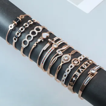 

30 Pcs/lot luxury fashion mix color women stainless steel bangles lot top quality jewelry bangles wholesale 1030-57