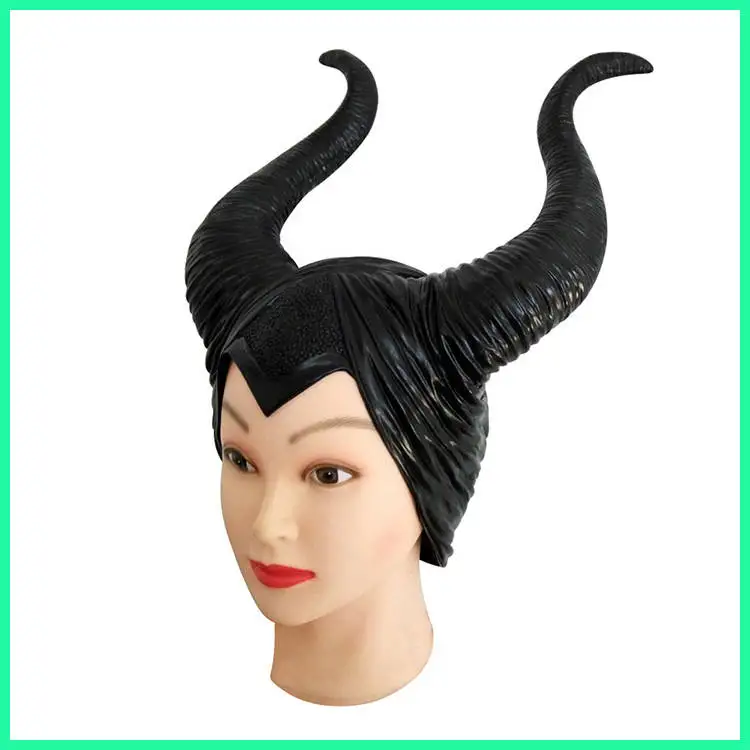 Get  Sleeping Curse Maleficent hat helmet horn mask cos Sleeping Beauty Halloween props