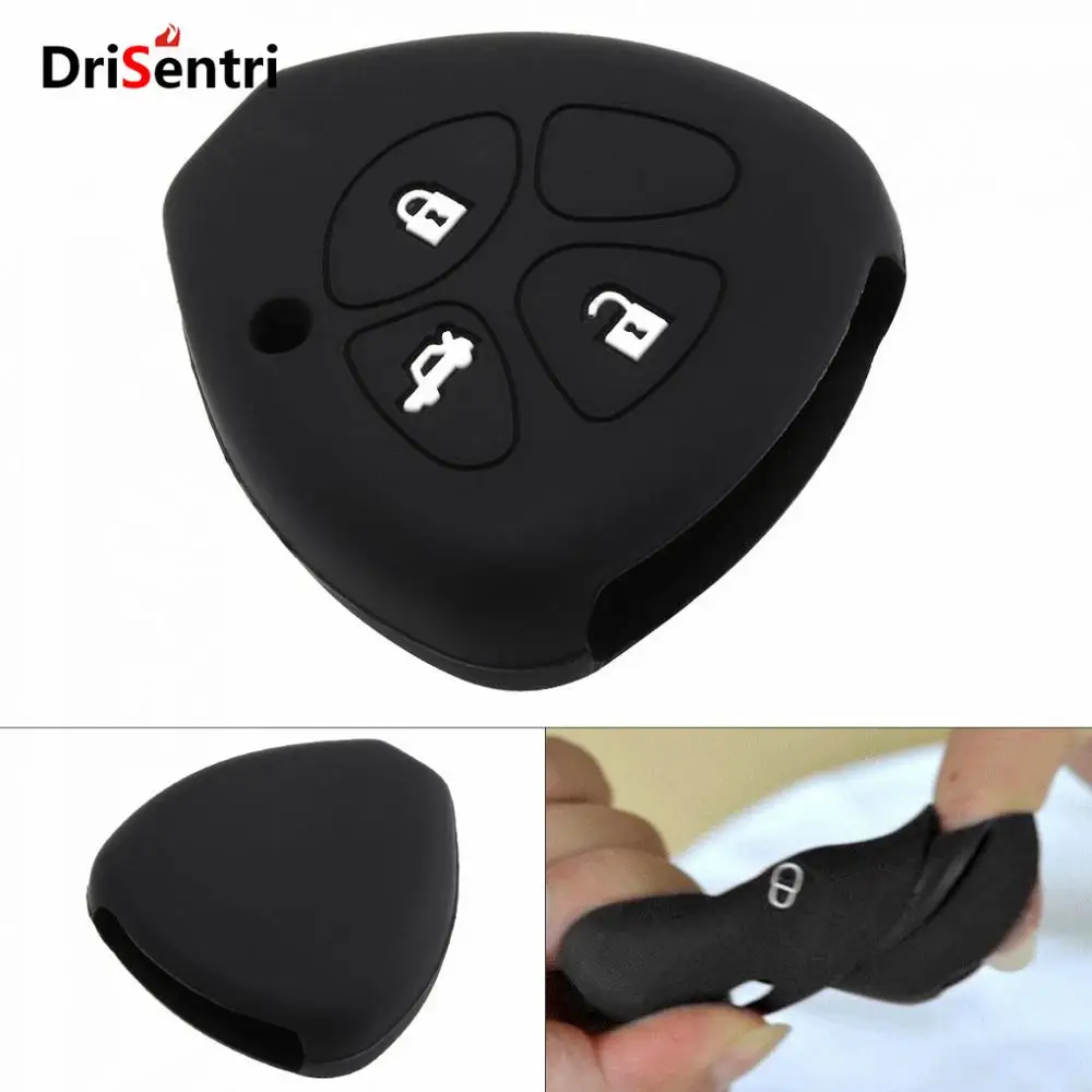 

3 Buttons Silicone Straight Plate Car Key Case Protector Holder for Toyota Avensis Camry Corolla Rav4 Kluger Landcruiser Prado