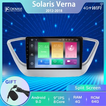 

OKNAVI for Hyundai Solaris Verna 2012 2013 2017 2018 Android 9.0 Multimedia Player Car Radio GPS Navigation No DVD 2 Din 8 Core