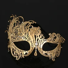 Роскошная золотая корона, венецианская металлическая лазерная резка, свадебная Маскарадная маска, танцевальный карнавальный костюм, Вечерние Маски navidad