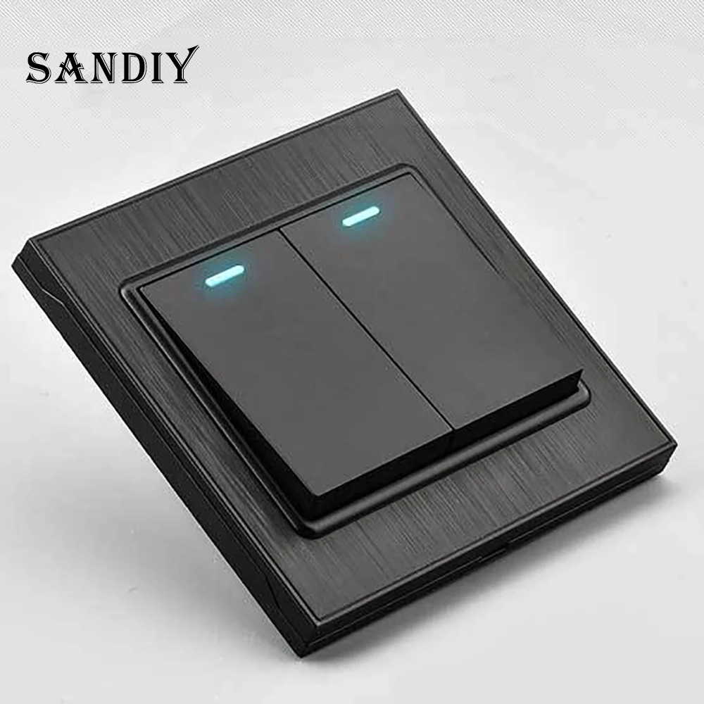 Sandiy Wall Switch Light Control Socket Push Button Toggle Switches On ...