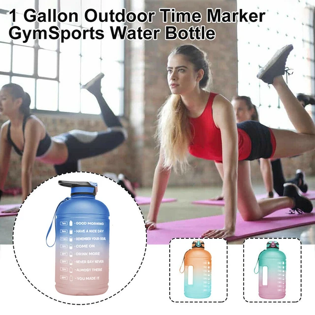 1 Gallon Water Bottle Fitness Workout with Time Marker Drink Large Capacity  Drinking Bottles for Oudoor Summer Gym Exercise - AliExpress