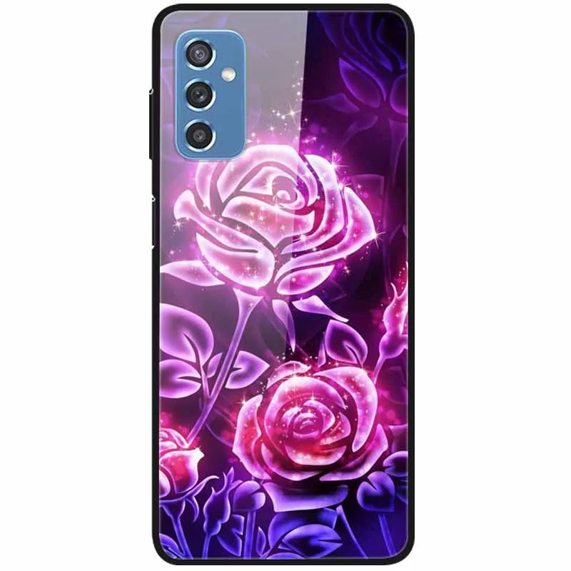 Luxury Print Case For Samsung Galaxy M52 5G Case for Galaxy m52 5G Cover Tempered Glass Phone Funda Back Cases M 52 2021 NEW cute phone cases for samsung  Cases For Samsung