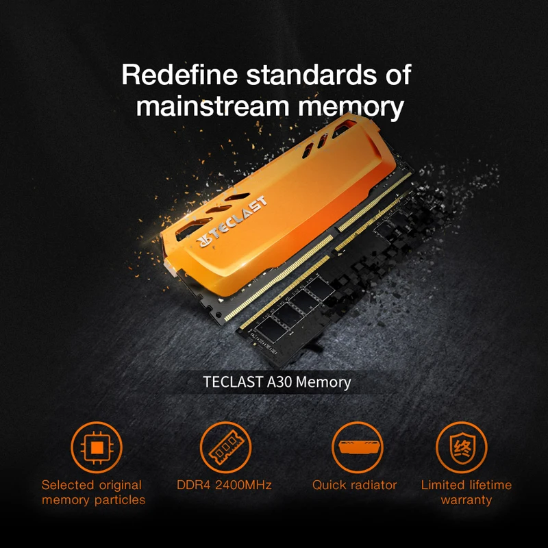 Память Teclast A30 DDR4, 16 ГБ, 8 ГБ, 4 Гб, 2400 МГц, 2666 МГц, 288pin, 1,2 в, оперативная память для рабочего стола, PC4-19200 памяти для настольного компьютера