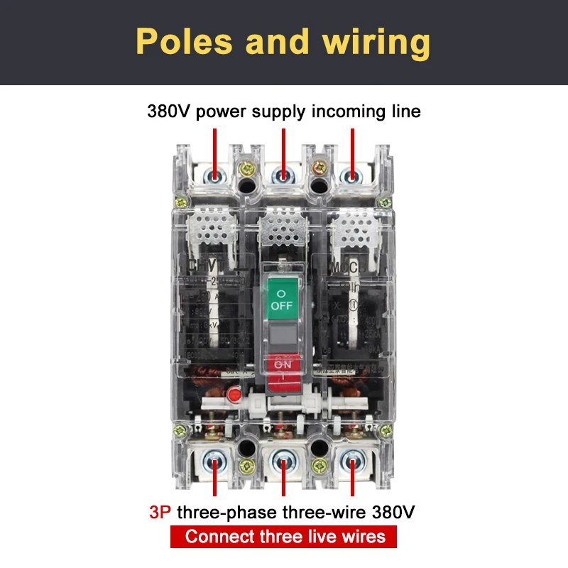 Ichyti-絶縁サーキットブレーカ,3 p 160a 180a 200a 250a cb,単相,3極