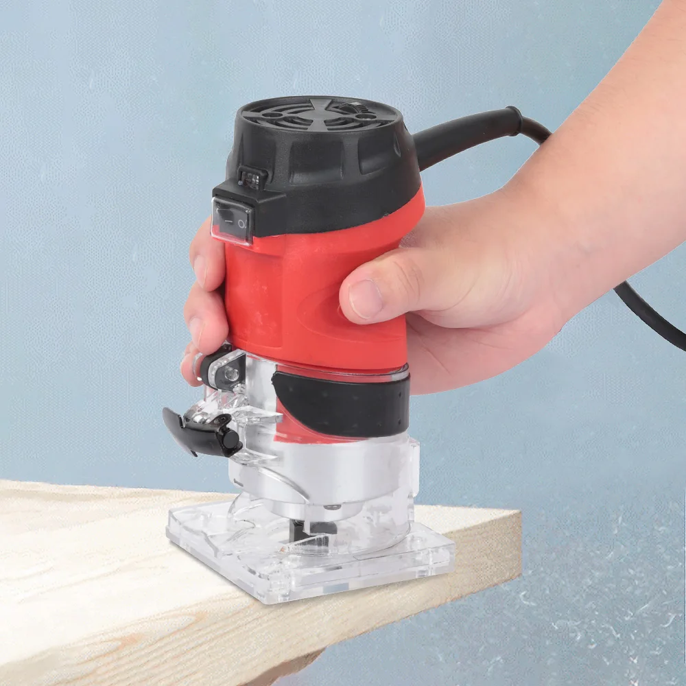 6 Speed 5000-35000rpm 2200W Woodworking Electric Trimmer Wood Router Milling Engraving Slotting Trimming Hand Carving Machine